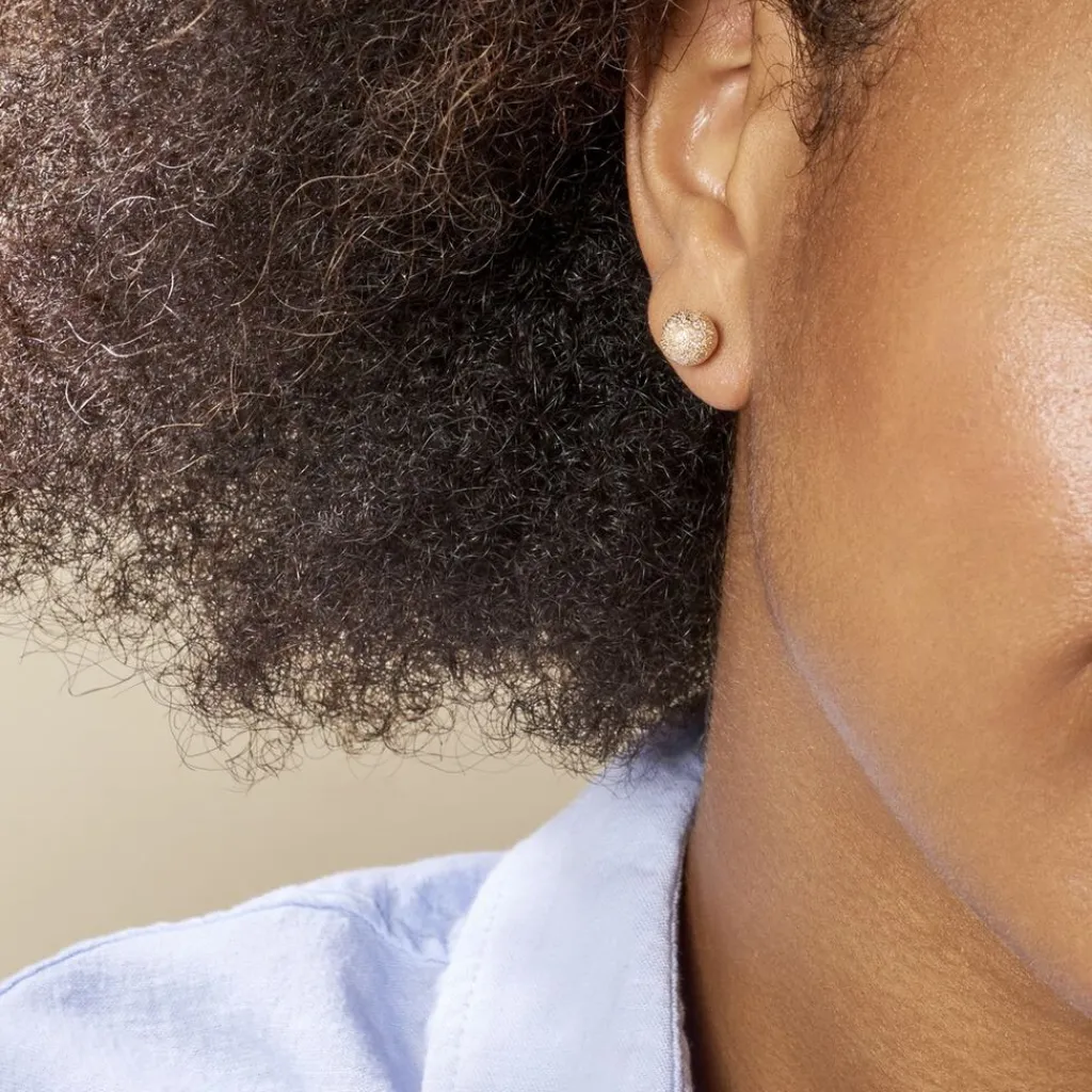 Histoire d'Or Boucles D'oreilles Puces Fidelia Boule Sablee or jaune