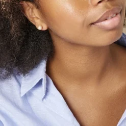 Histoire d'Or Boucles D'oreilles Puces Fidelia Boule Sablee or jaune