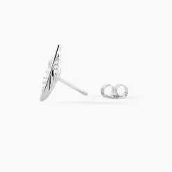 Histoire d'Or Boucles D'oreilles Puces Feath Argent Blanc Oxyde De Zirconium Outlet