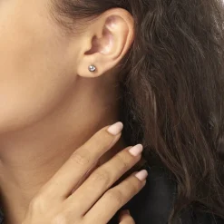 Histoire d'Or Boucles D'oreilles Puces Fidelia Boule or blanc