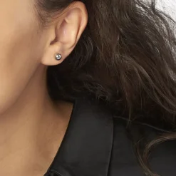 Histoire d'Or Boucles D'oreilles Puces Fidelia Boule or blanc