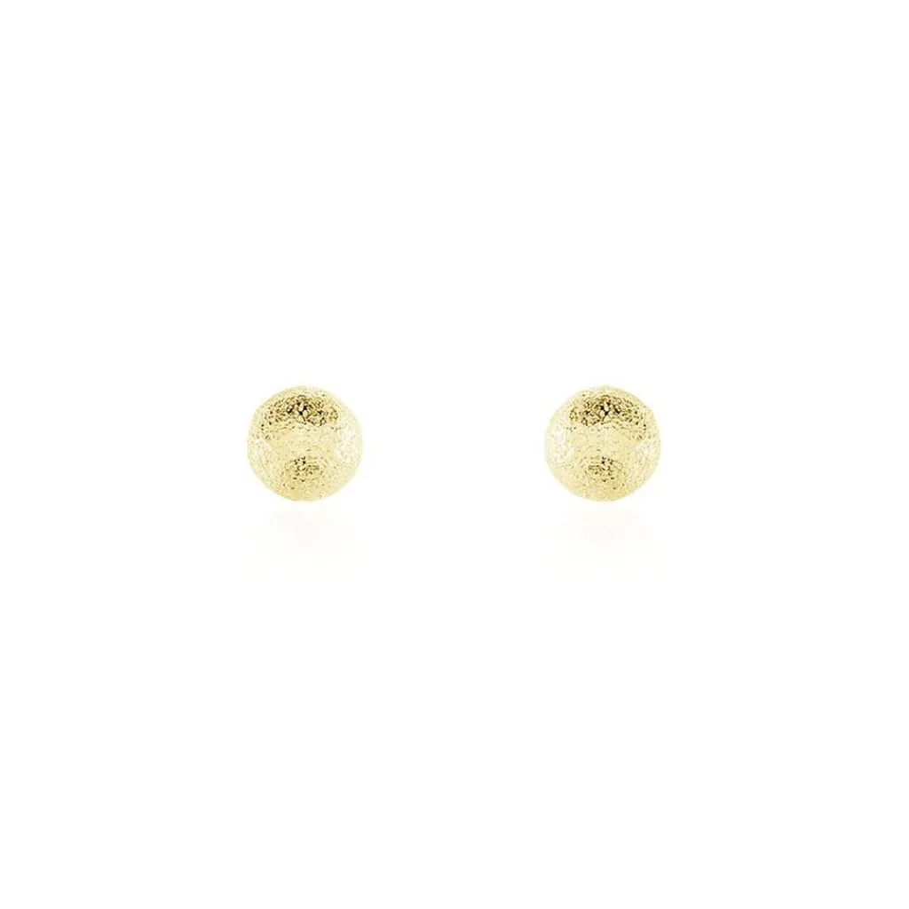 Histoire d'Or Boucles D'oreilles Puces Fidelia Boule Sablee or jaune Hot