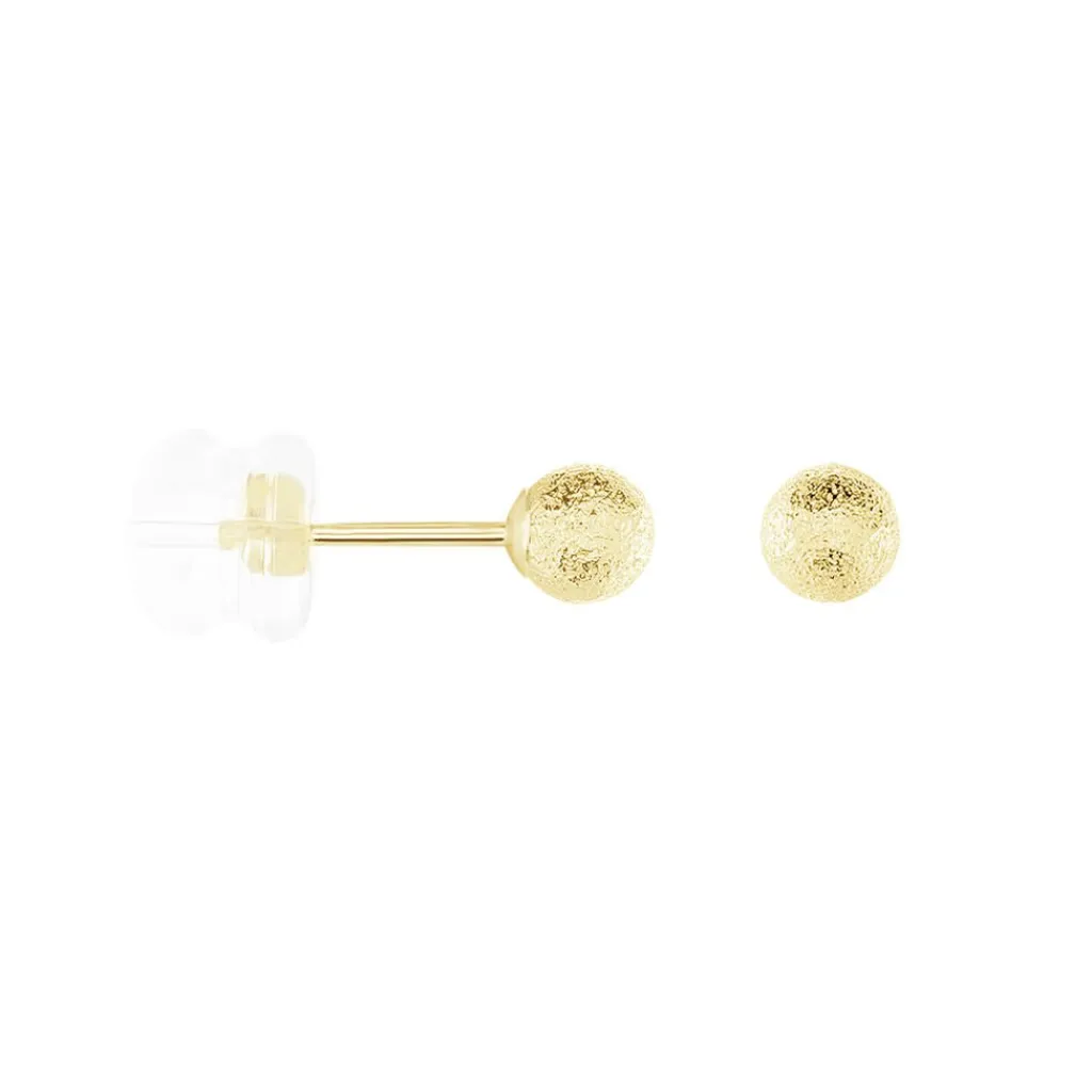 Histoire d'Or Boucles D'oreilles Puces Fidelia Boule Sablee or jaune Hot
