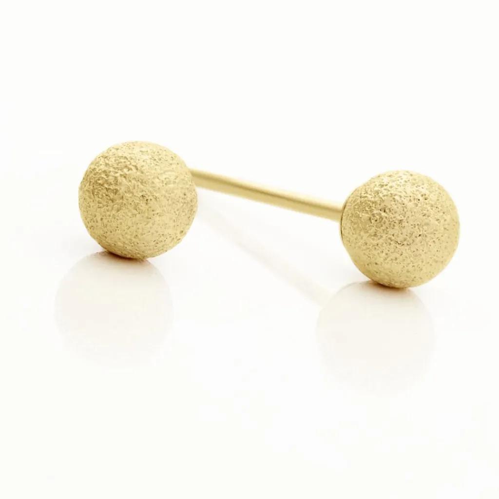 Histoire d'Or Boucles D'oreilles Puces Fidelia Boule Sablee or jaune Hot