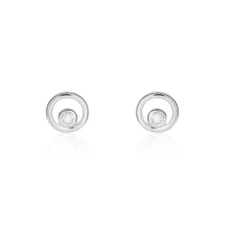 Histoire d'Or Boucles D'oreilles Puces Fidelia Or Blanc Diamant Outlet