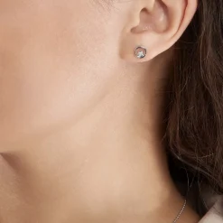 Histoire d'Or Boucles D'oreilles Puces Fidelia Or Blanc Diamant Outlet