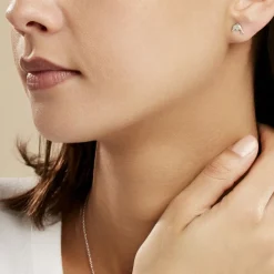 Histoire d'Or Boucles D'oreilles Puces Fulvie Dauphin 5 or blanc