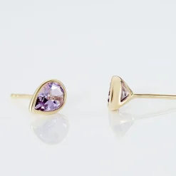 Histoire d'Or Boucles D'oreilles Puces Fassia Or Jaune Amethyste Best