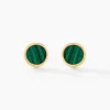 Histoire d'Or Boucles D'oreilles Puces Florica Or Jaune Malachite