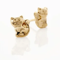 Histoire d'Or Boucles D'oreilles Puces Florenta Chat Or Jaune