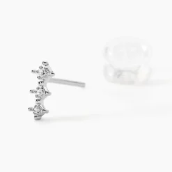 Histoire d'Or Boucles D'oreilles Puces Ganesha Or Blanc Diamant Best