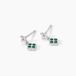 Histoire d'Or Boucles D'Oreilles Puces Germaine Argent Blanc Oxyde De Zirconium Spinelle Outlet