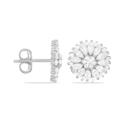Histoire d'Or Boucles D'oreilles Puces Hyelana Argent Blanc Oxyde De Zirconium