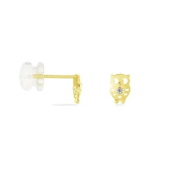 Histoire d'Or Boucles D'oreilles Puces Helois Hibou Or Jaune Oxyde De Zirconium Hot