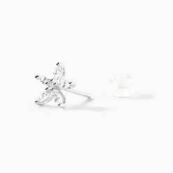 Histoire d'Or Boucles D'oreilles Puces Horcia Or Blanc Oxyde De Zirconium