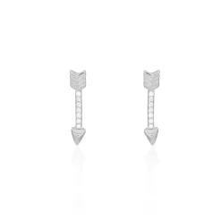 Histoire d'Or Boucles D'oreilles Puces Harrow Argent Blanc Oxyde De Zirconium New
