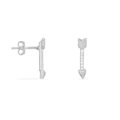Histoire d'Or Boucles D'oreilles Puces Harrow Argent Blanc Oxyde De Zirconium New