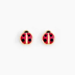 Histoire d'Or Boucles D'oreilles Puces Helidie Coccinelle Or Jaune or jaune smalto rouge Outlet