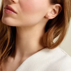 Histoire d'Or Boucles D'oreilles Puces Istoria Plaqué Or Jaune Oxyde De Zirconium plaqué or jaune oxyde rose Discount