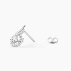 Histoire d'Or Boucles D'oreilles Puces Indian Drop Argent Blanc Oxyde De Zirconium