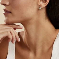 Histoire d'Or Boucles D'oreilles Puces Indian Drop Argent Blanc Oxyde De Zirconium