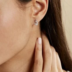 Histoire d'Or Boucles D'oreilles Puces Indian Drop Argent Blanc Oxyde De Zirconium