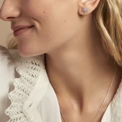 Histoire d'Or Boucles D'oreilles Puces Isia Argent Blanc Oxyde De Zirconium