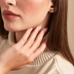 Histoire d'Or Boucles D'oreilles Puces Istoria Plaqué Or Jaune Spinelle plaqué or jaune spinelle bleu Sale