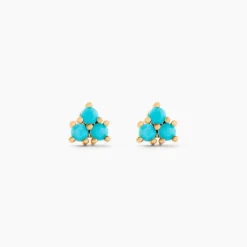 Histoire d'Or Boucles D'oreilles Puces Istoria Plaqué Or Jaune Pierre D'imitation plaqué or jaune pierre d'imitation turquoise Discount