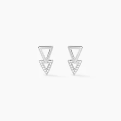 Histoire d'Or Boucles D'oreilles Puces Joy or blanc diamant Clearance