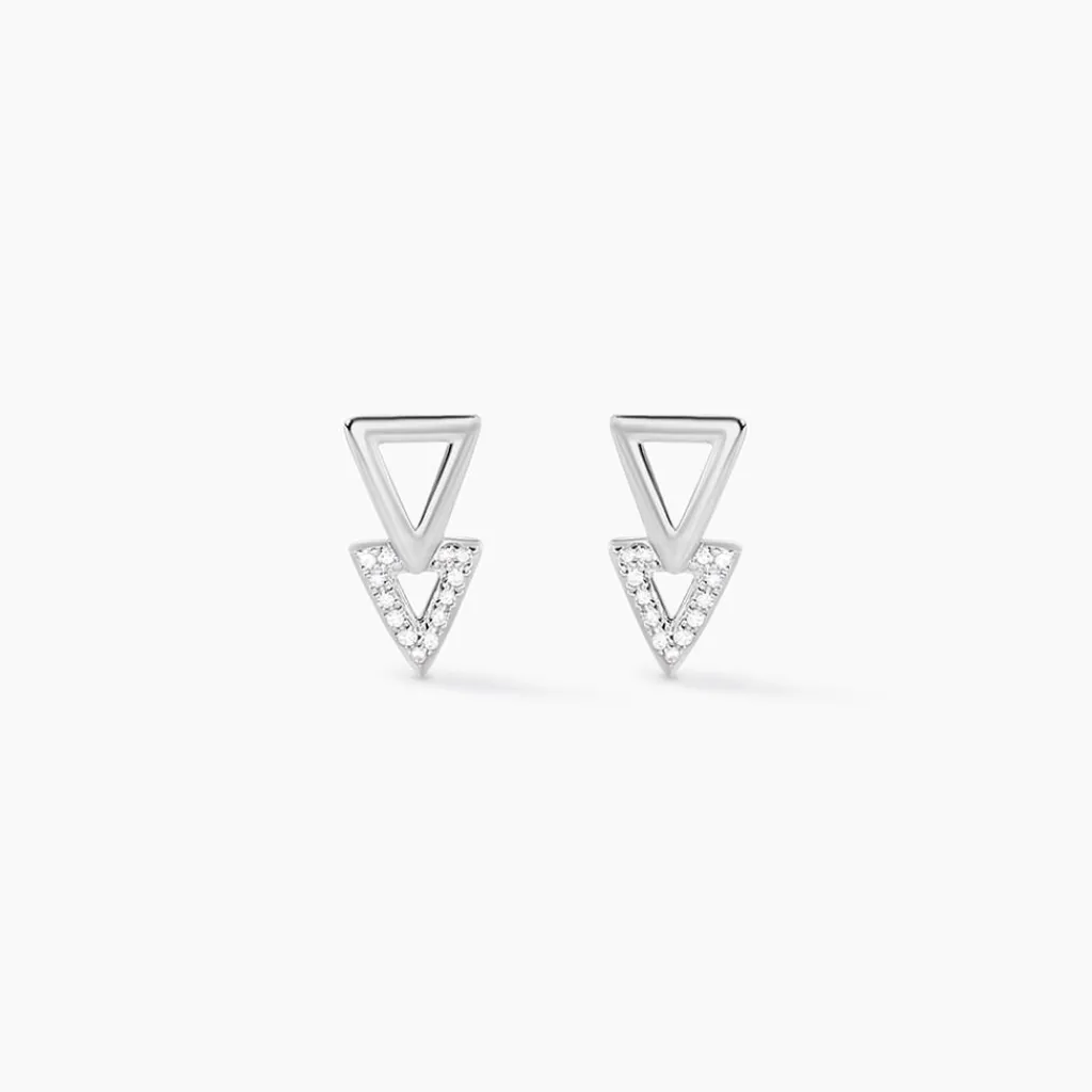 Histoire d'Or Boucles D'oreilles Puces Joy or blanc diamant Clearance