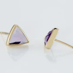 Histoire d'Or Boucles D'oreilles Puces Juliete Or Jaune Amethyste Outlet