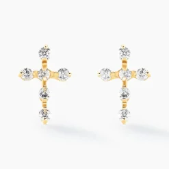 Histoire d'Or Boucles D'oreilles Puces Jesusa Or Jaune Oxyde De Zirconium Outlet