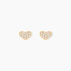 Histoire d'Or Boucles D'oreilles Puces Janice Plaqué Or Jaune Oxyde De Zirconium Best