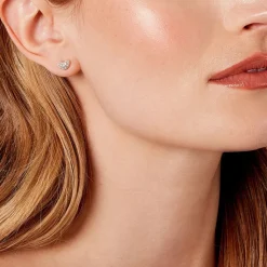 Histoire d'Or Boucles D'oreilles Puces Janice Plaqué Or Jaune Oxyde De Zirconium Best