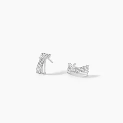 Histoire d'Or Boucles D'oreilles Puces Julianne Or Blanc Diamant Online