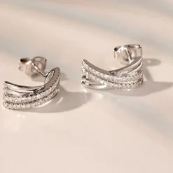 Histoire d'Or Boucles D'oreilles Puces Julianne Or Blanc Diamant Online
