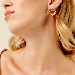 Histoire d'Or Boucles D'Oreilles Puces Josephe Acier Jaune Discount