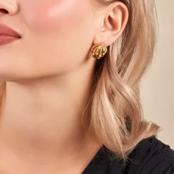 Histoire d'Or Boucles D'oreilles Puces Jackie Acier Jaune Best