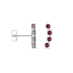 Histoire d'Or Boucles D'oreilles Puces Karrie Argent Blanc Oxyde De Zirconium argent blanc oxyde rouge New