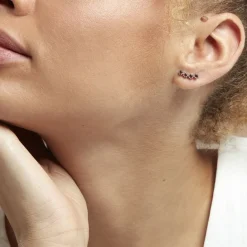 Histoire d'Or Boucles D'oreilles Puces Karrie Argent Blanc Oxyde De Zirconium argent blanc oxyde rouge New