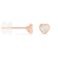 Histoire d'Or Boucles D'oreilles Puces Kadidjatou Or Rose Oxyde De Zirconium
