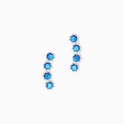 Histoire d'Or Boucles D'oreilles Puces Karrie Argent Blanc Oxyde De Zirconium argent blanc oxyde bleu Sale