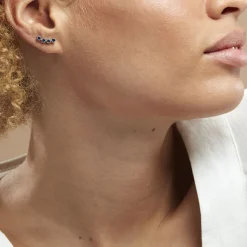 Histoire d'Or Boucles D'oreilles Puces Karrie Argent Blanc Oxyde De Zirconium argent blanc oxyde bleu Sale