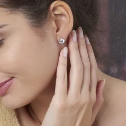 Histoire d'Or Boucles D'oreilles Puces Kylianna Argent Blanc Oxyde De Zirconium Discount