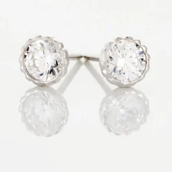 Histoire d'Or Boucles D'oreilles Puces Kadidia Or Blanc Oxyde De Zirconium Discount