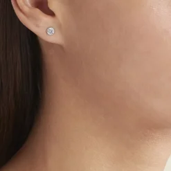 Histoire d'Or Boucles D'oreilles Puces Kadidia Or Blanc Oxyde De Zirconium Discount