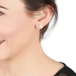 Histoire d'Or Boucles D'oreilles Puces Kesya Nacres Bouton Or Jaune Perle De Culture Outlet