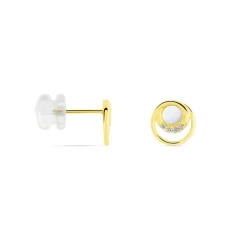 Histoire d'Or Boucles D'oreilles Puces Kamilka Or Jaune Nacre Et Oxydes Online