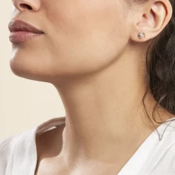 Histoire d'Or Boucles D'oreilles Puces Kamilka Or Jaune Nacre Et Oxydes Online